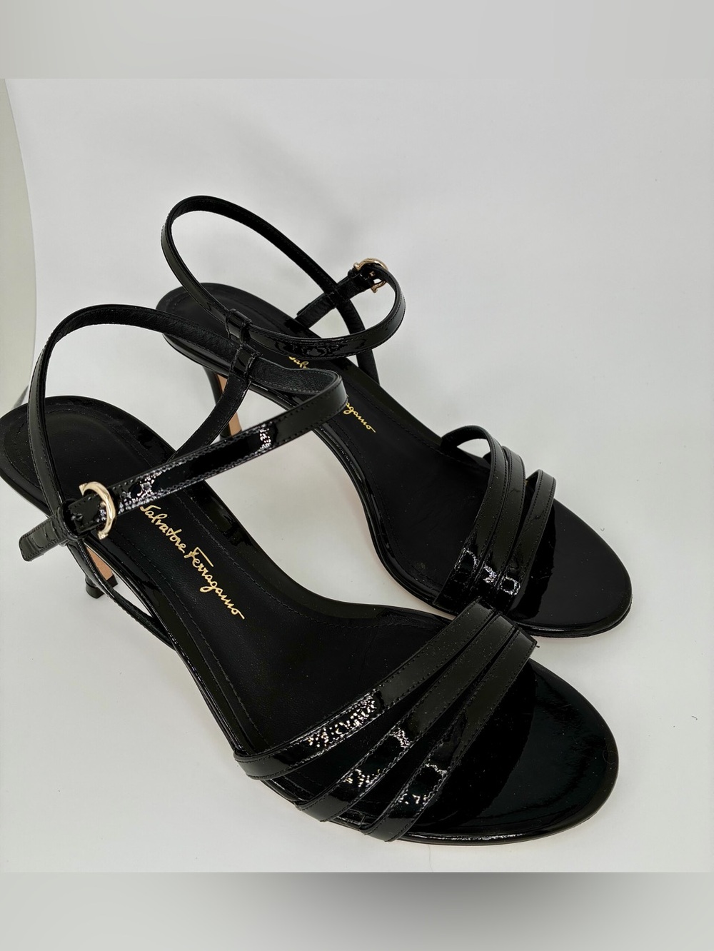 Salvatore Ferragamo Black Patent 70mm